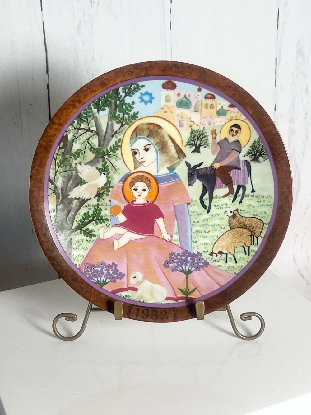 Hedi Keller Christmas Plate Rast auf der Flucht Konigszelt Bayern Vintage 1983